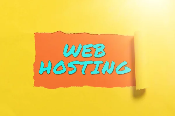 Sign Displaying Web Hosting Concept Meaning Activity Providing Storage Space — 스톡 사진