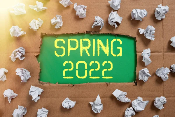 Handwriting Text Spring 2022 Word Time Year Flowers Rise Winter — Stockfoto