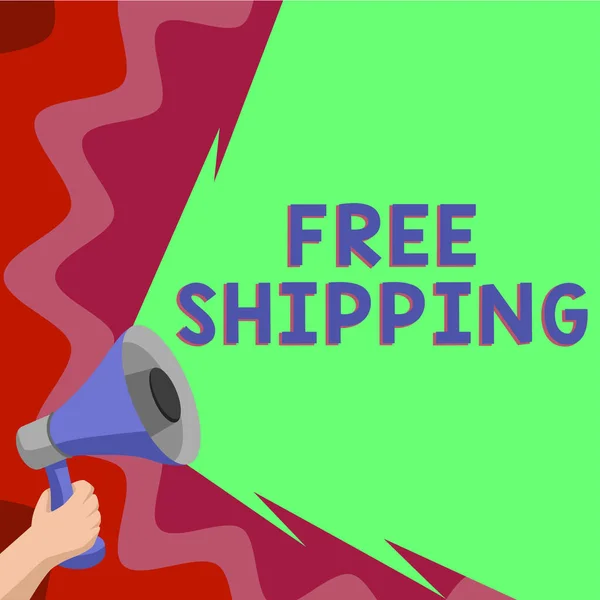 Inspiration Showing Sign Free Shipping Internet Concept Freight Cargo Consignment — Fotografia de Stock