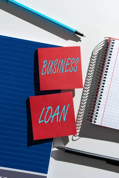 Text Caption Presenting Business Loan Business Overview Credit Mortgage Financial — Stock fotografie