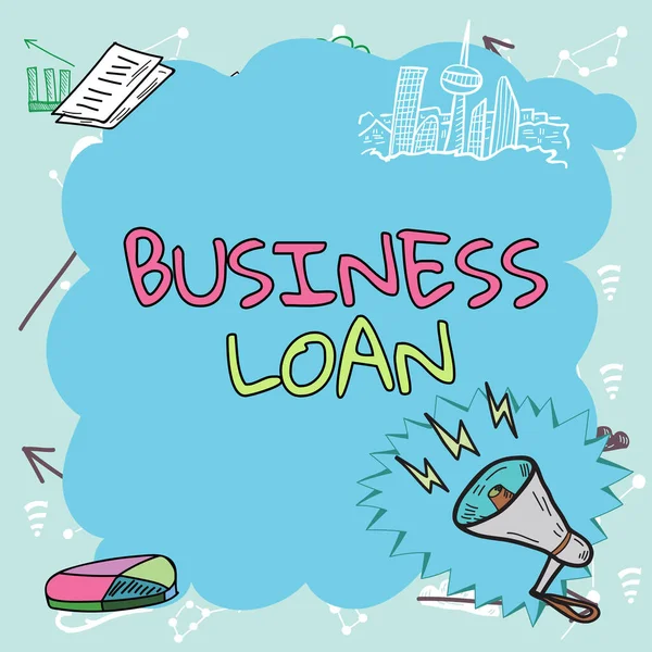 Inspiration Showing Sign Business Loan Internet Concept Credit Mortgage Financial — Stock Photo, Image