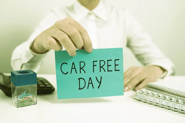 Handwriting Text Car Free Day Word Environment Protection World Campaign — ストック写真