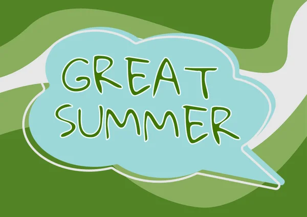 Text Showing Inspiration Great Summer Word Having Fun Good Sunshine — Stok fotoğraf