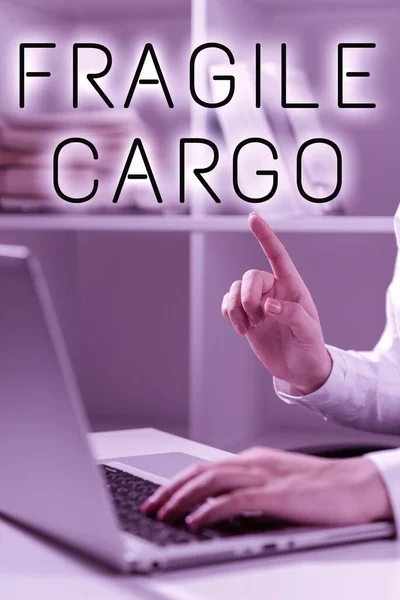 Conceptual Caption Fragile Cargo Conceptual Photo Breakable Handle Care Bubble — Fotografia de Stock