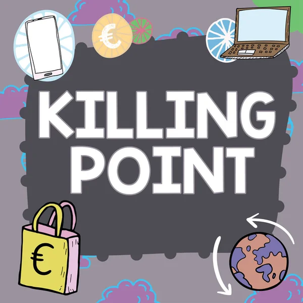 Conceptual Display Killing Point Internet Concept Phase End Review Stage — Stock Fotó