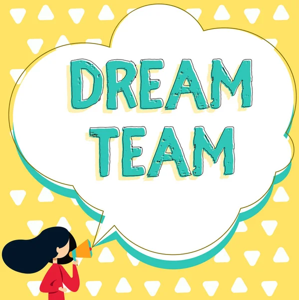 Writing Displaying Text Dream Team Business Showcase Prefered Unit Group — Stock Fotó