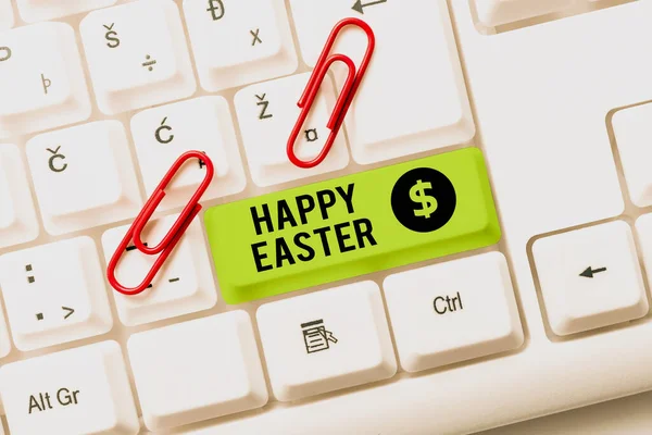 Writing Displaying Text Happy Easter Internet Concept Christian Feast Commemorating — Stock fotografie