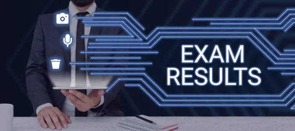 Conceptual Display Exam Results Business Approach Outcome Formal Test Shows — Stockfoto