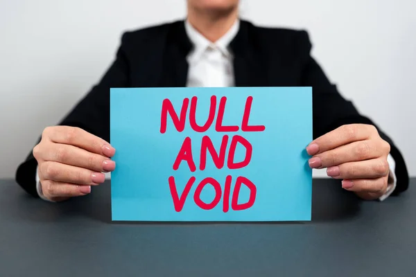 Text Caption Presenting Null Void Business Overview Cancel Contract Having — Fotografia de Stock