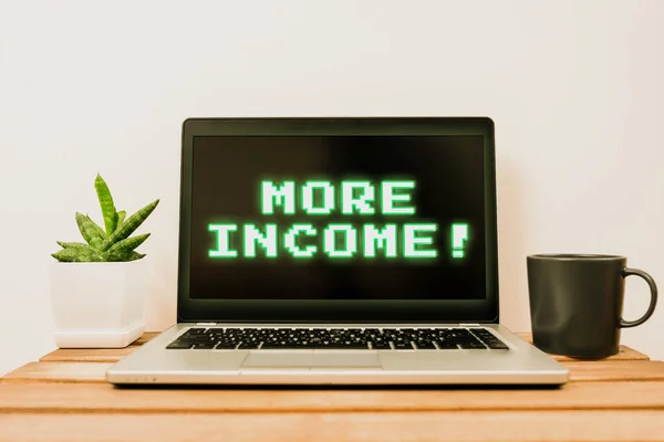 Writing Displaying Text More Income Business Idea Additional Money Receives — Stockfoto