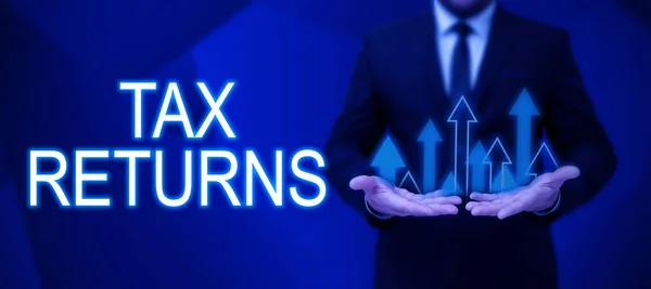 Text Sign Showing Tax Returns Business Overview Tax Payer Financial — Stockfoto