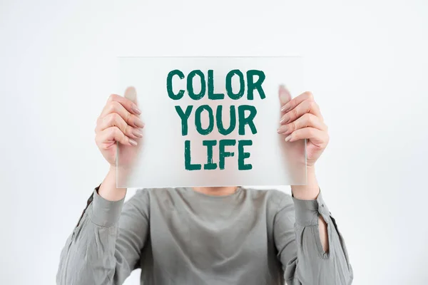Conceptual Caption Color Your Life Conceptual Photo Make Your Days — Stock Fotó
