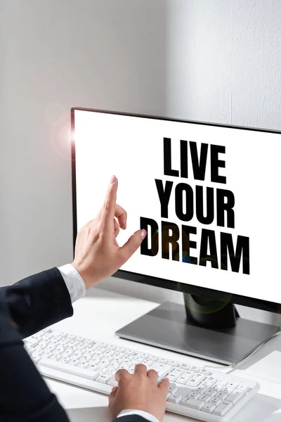 Inspiration Showing Sign Live Your Dream Internet Concept Motivation Successful — Stok fotoğraf