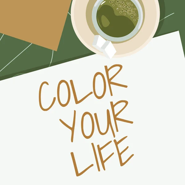Writing Displaying Text Color Your Life Word Written Make Your — Foto de Stock
