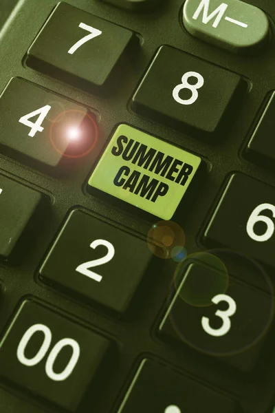 Conceptual Caption Summer Camp Internet Concept Supervised Program Kids Teenagers — Stockfoto