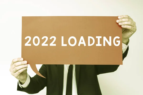 Εννοιολογική Απεικόνιση 2022 Φόρτωση Επιχειρηματική Προσέγγιση Διαφήμιση Επερχόμενο Έτος Πρόβλεψη — Φωτογραφία Αρχείου