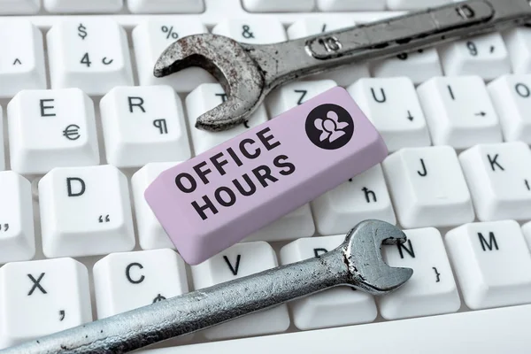 Conceptual Display Office Hours Internet Concept Hours Which Business Normally — Stockfoto