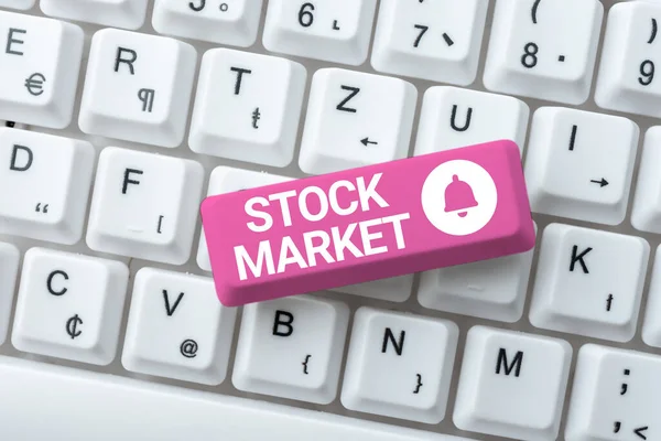 Conceptual Display Stock Market Internet Concept Particular Market Stocks Bonds — Foto de Stock