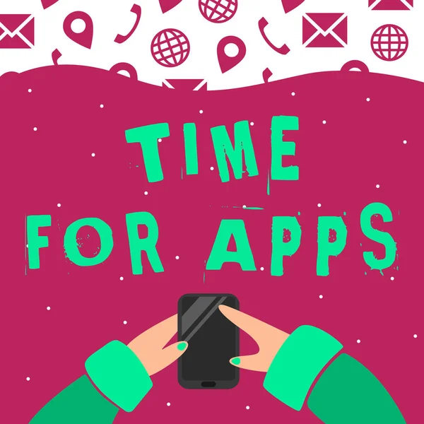 Handwriting Text Time Apps Business Showcase Best Fullfeatured Service Helps — ストック写真