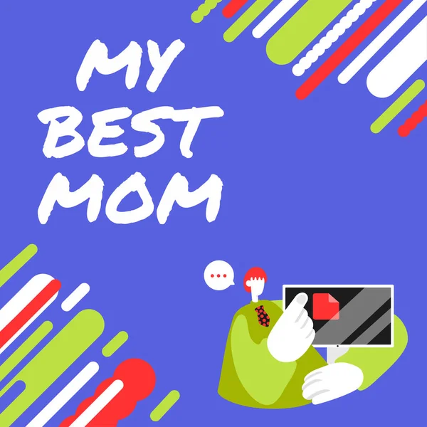 Text Sign Showing Best Mom Conceptual Photo Admire Have Affection — 스톡 사진