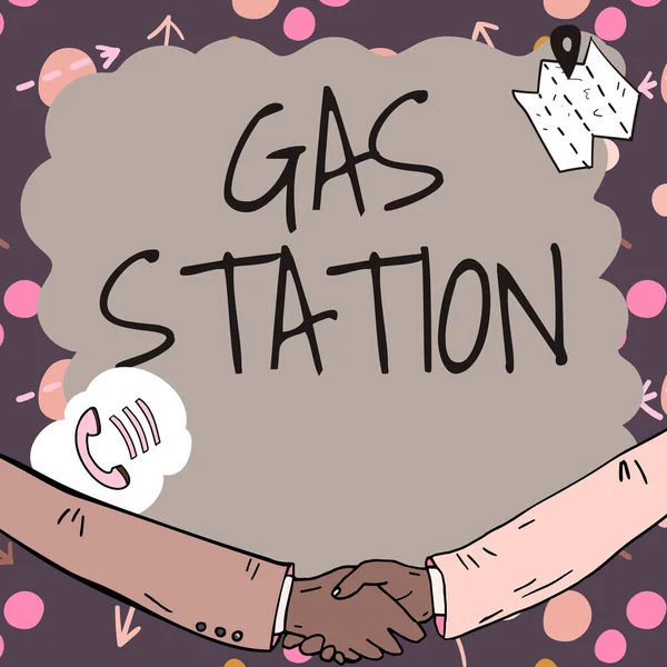 Text Caption Presenting Gas Station Concept Meaning Servicing Motor Vehicles — Fotografia de Stock