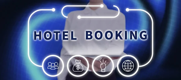 Text Showing Inspiration Hotel Booking Business Concept Online Reservations Presidential — Stock Photo, Image
