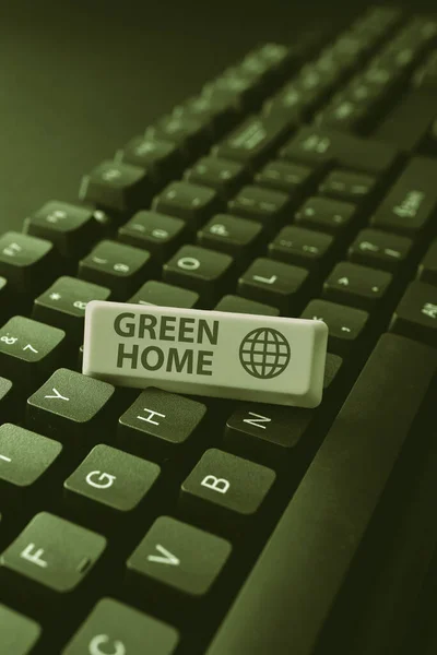 Κείμενο Που Δείχνει Έμπνευση Πράσινο Σπίτι Επιχειρηματική Προσέγγιση Μια Περιοχή — Φωτογραφία Αρχείου