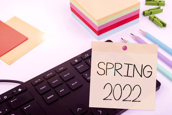 Text Sign Showing Spring 2022 Concept Meaning Time Year Flowers — Stockfoto