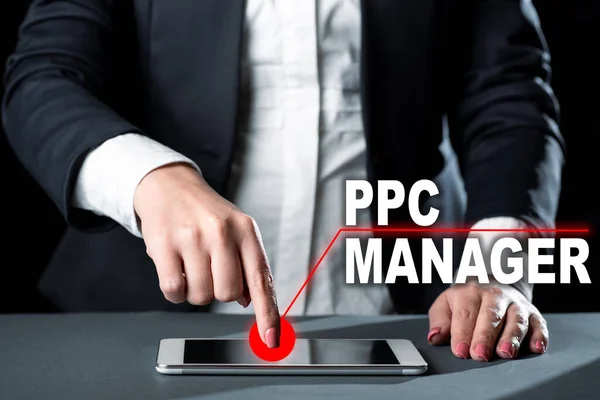 Inspiration Showing Sign Ppc Manager Business Overview Which Advertisers Pay — Fotografia de Stock