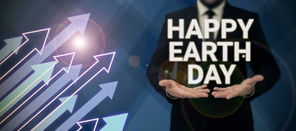 Εγγραφείτε Εμφανίζει Happy Earth Day Επιχειρηματική Επισκόπηση Παγκόσμια Γιορτή Της — Φωτογραφία Αρχείου