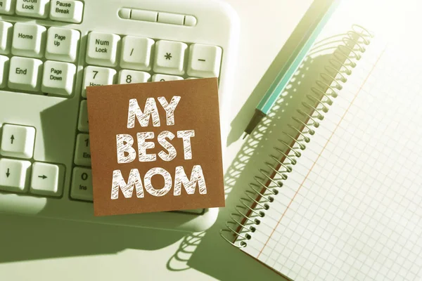 Inspiration Showing Sign Best Mom Concept Meaning Admire Have Affection — Zdjęcie stockowe