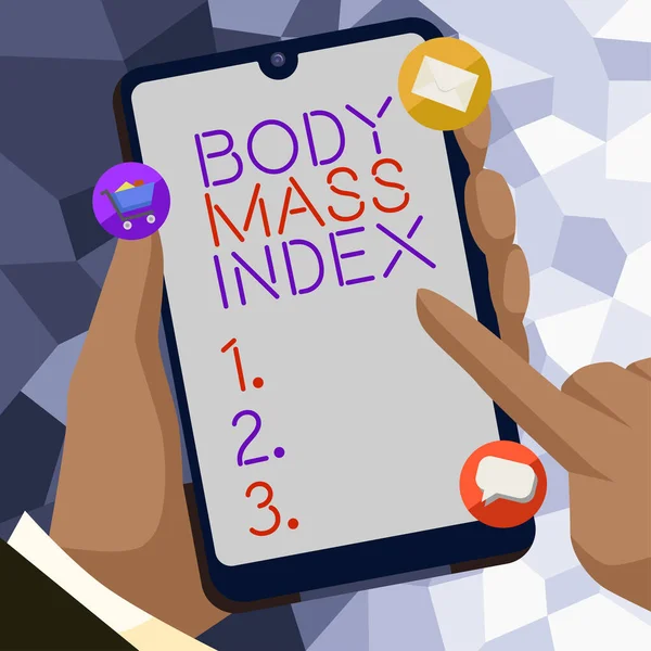 Text Showing Inspiration Body Mass Index Business Approach Value Derived — Foto de Stock
