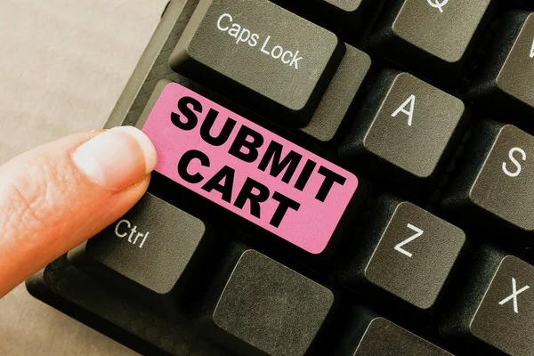 Writing Displaying Text Submit Cart Word Written Sending Shopping List — ストック写真