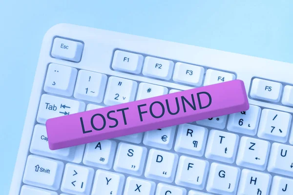 Hand Writing Sign Lost Found Conceptual Photo Things Left May — Stockfoto