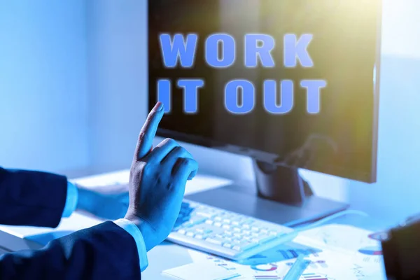 Text Sign Showing Work Out Concept Meaning Planning Something Detail — Stock Photo, Image