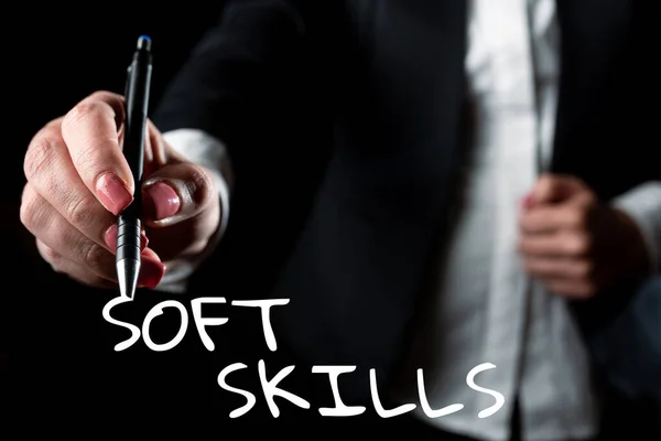 Εννοιολογική Λεζάντα Soft Skills Εννοιολογική Φωτογραφία Προσωπικό Χαρακτηριστικό Επιτρέπουν Αλληλεπιδρούν — Φωτογραφία Αρχείου