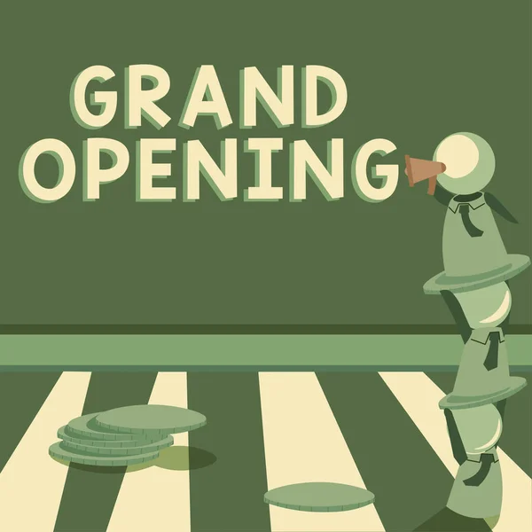 Handwriting Text Grand Opening Business Concept Ribbon Cutting New Business — 스톡 사진