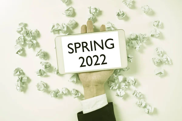 Hand Writing Sign Spring 2022 Conceptual Photo Time Year Flowers — Stockfoto