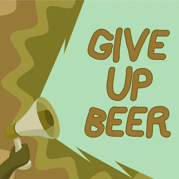 Writing Displaying Text Give Beer Concept Meaning Stop Drinking Alcohol — Foto de Stock