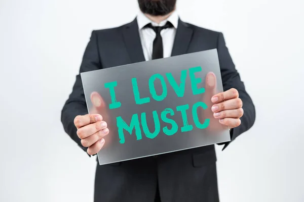 Conceptual Display Love Music Word Having Affection Good Sounds Lyric — 스톡 사진