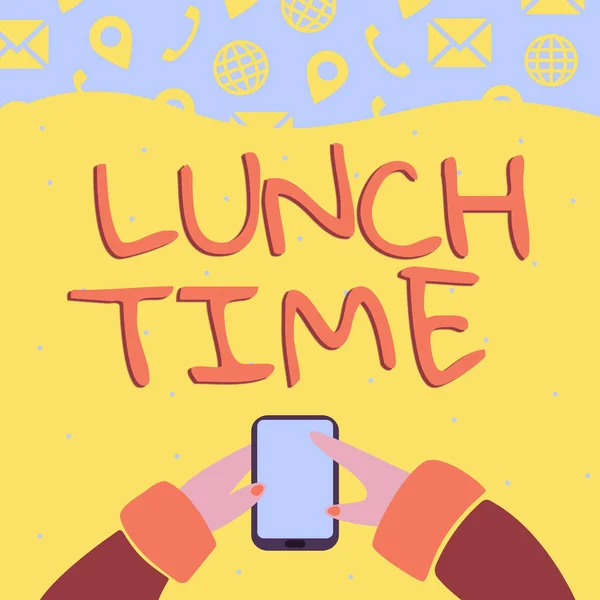 Inspiration Showing Sign Lunch Time Word Meal Middle Day Breakfast — Stock fotografie
