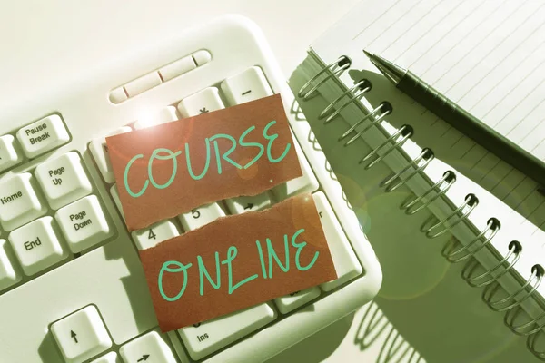 Sign Displaying Course Online Conceptual Photo Elearning Electronic Education Distant — Stock fotografie