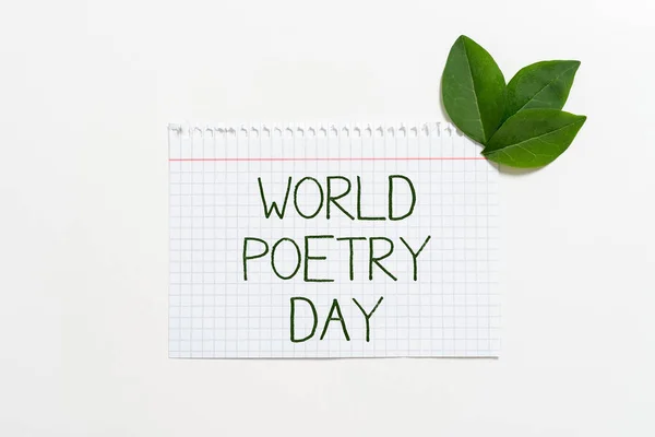 Handwriting Text World Poetry Day Business Showcase Worldwide Literature Celebration — 스톡 사진