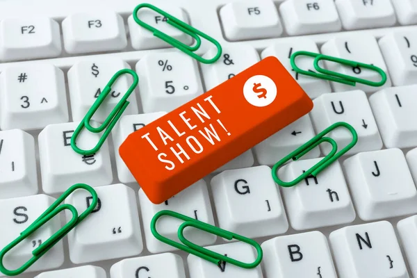 Sign Displaying Talent Show Business Overview Competition Entertainers Show Casting — Zdjęcie stockowe