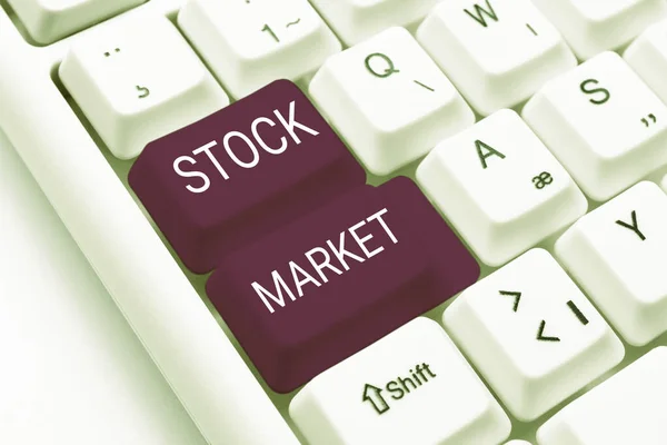 Conceptual Display Stock Market Internet Concept Particular Market Stocks Bonds — Stok fotoğraf