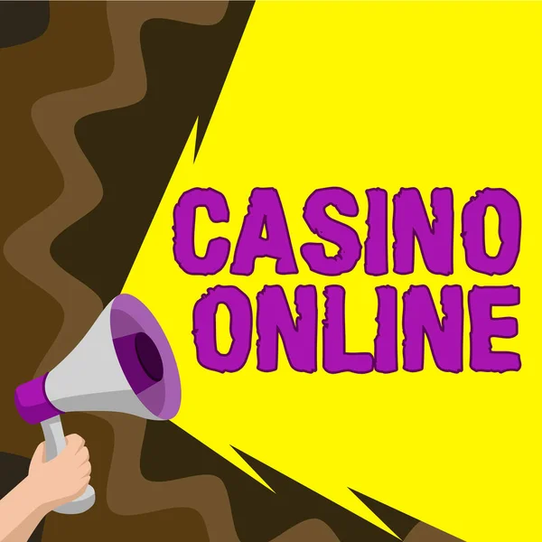 Text Showing Inspiration Casino Online Business Approach Computer Poker Game —  Fotos de Stock