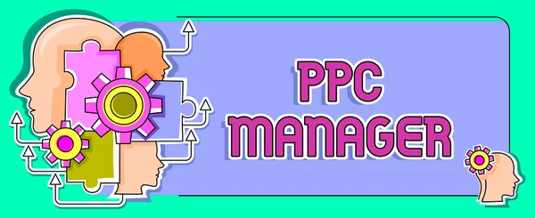 Text Sign Showing Ppc Manager Concept Meaning Which Advertisers Pay — Fotografia de Stock