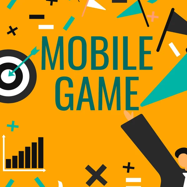 Conceptual Display Mobile Game Business Concept Entertaining Programs Made Work — ストック写真