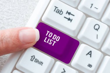 Yapılacaklar Listesi kavramsal başlığı, genellikle görevinizi içeren kağıt üzerinde yapılmış yapılar için Sözcük