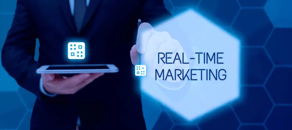 Real Time Marketing Word Creating Strategy 제목의 텍스트 성공적 팀워크 — 스톡 사진